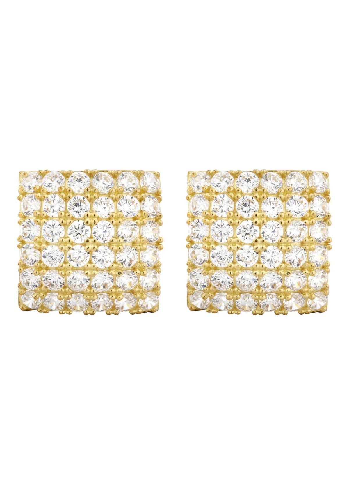 Cz 10K Yellow Gold Studs | Appx. Diameter 0.5 Inches