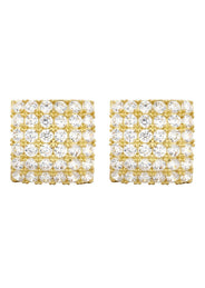 Cz 10K Yellow Gold Studs | Appx. Diameter 0.5 Inches