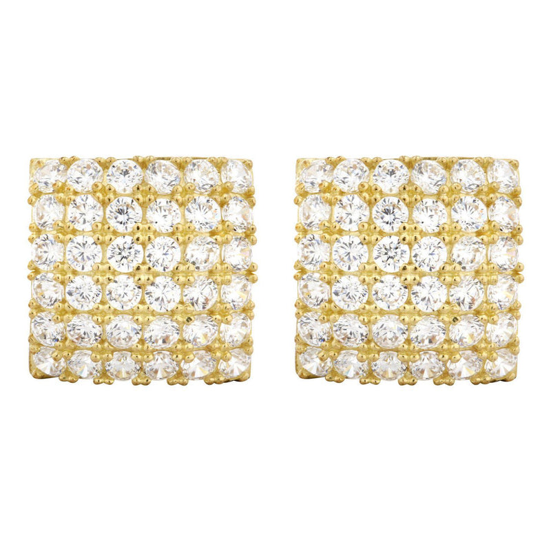 10K Square Gold Earrings For Men | Appx 1/2 Inches Wide