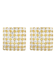 10K Square Gold Earrings For Men | Appx 1/2 Inches Wide