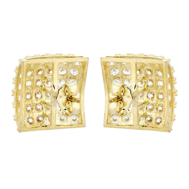 Cz 10K Yellow Gold Studs | Appx. Diameter 0.5 Inches