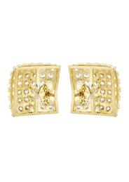 Cz 10K Yellow Gold Studs | Appx. Diameter 0.5 Inches