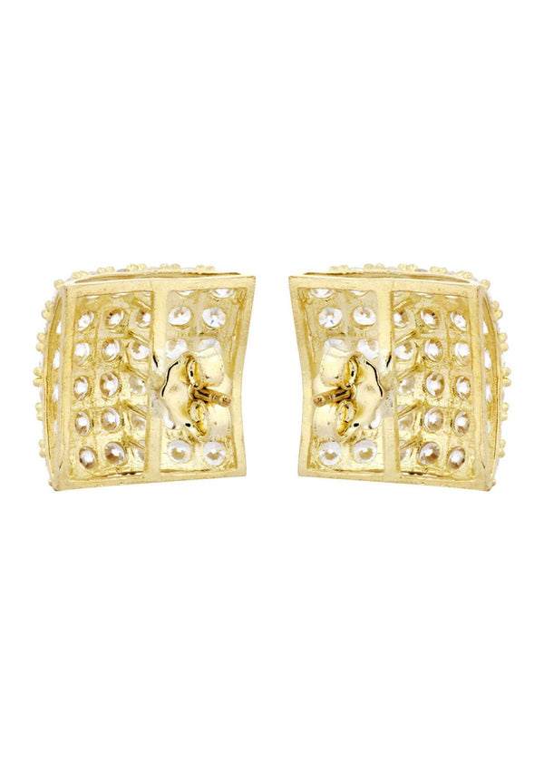 Cz 10K Yellow Gold Studs | Appx. Diameter 0.5 Inches