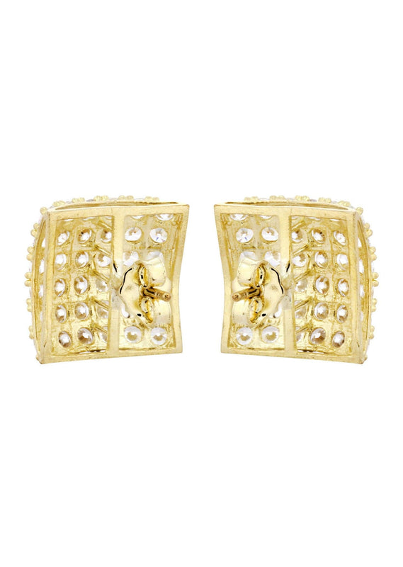 Cz 10K Yellow Gold Studs | Appx. Diameter 0.5 Inches