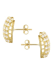Cz 10K Yellow Gold Studs | Appx. Diameter 0.5 Inches