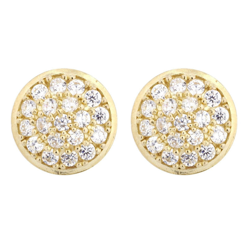 Cz 10K Yellow Gold Studs | Appx. Diameter 0.5 Inches