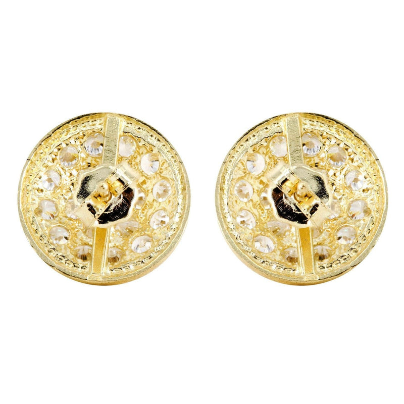 Cz 10K Yellow Gold Studs | Appx. Diameter 0.5 Inches