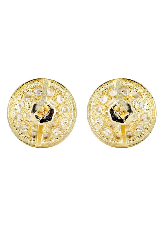 10K Gold Earrings For Men | Appx 1/2 Inches Wide