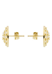 Cz 10K Yellow Gold Studs | Appx. Diameter 0.5 Inches