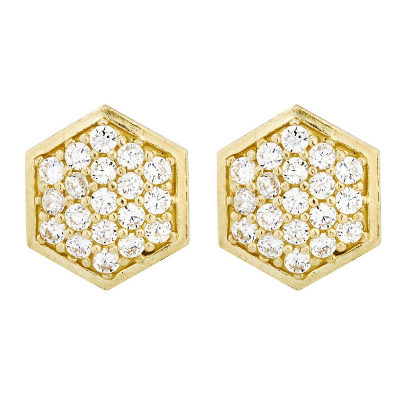 10K Octagon Gold Earrings For Men | Appx 1/2 Inches Wide