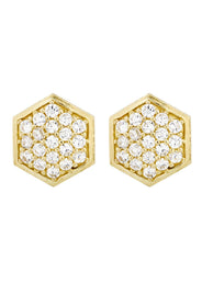 10K Octagon Gold Earrings For Men | Appx 1/2 Inches Wide