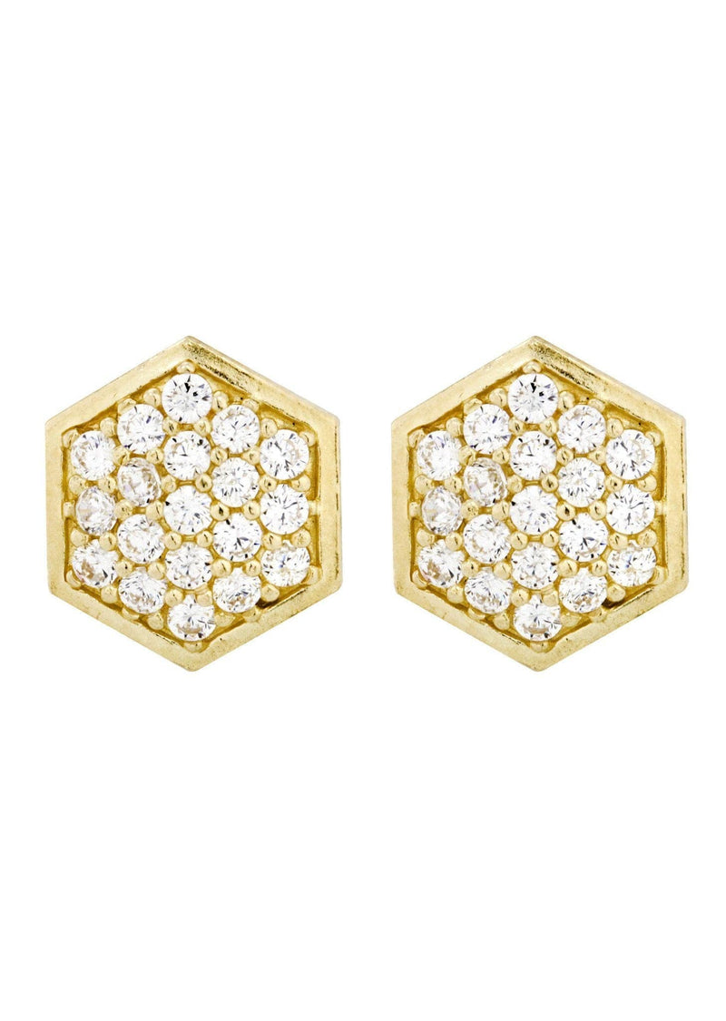 10K Octagon Gold Earrings For Men | Appx 1/2 Inches Wide