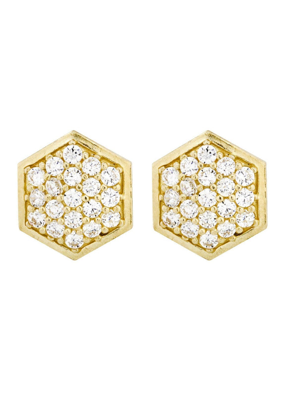10K Octagon Gold Earrings For Men | Appx 1/2 Inches Wide