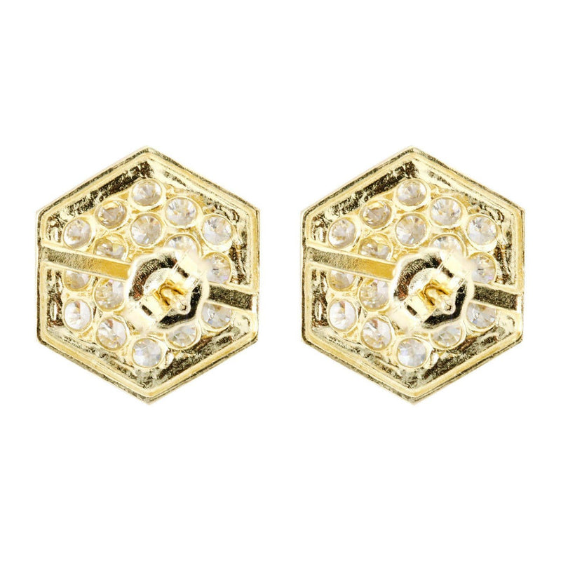 10K Octagon Gold Earrings For Men | Appx 1/2 Inches Wide