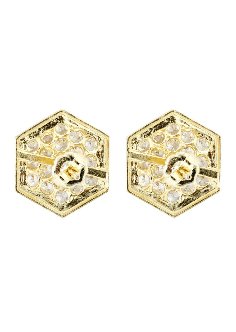 10K Octagon Gold Earrings For Men | Appx 1/2 Inches Wide