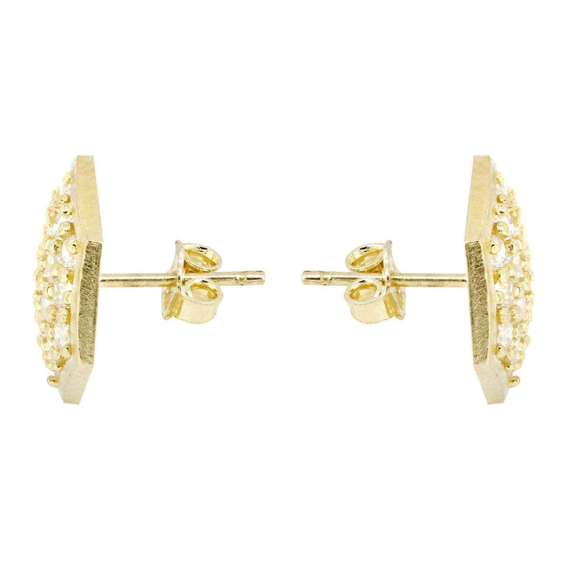 10K Octagon Gold Earrings For Men | Appx 1/2 Inches Wide