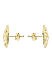 10K Octagon Gold Earrings For Men | Appx 1/2 Inches Wide