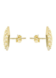 Cz 10K Yellow Gold Studs | Appx. Diameter 0.5 Inches