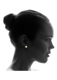Cz 10K Yellow Gold Studs | Appx. Diameter 0.5 Inches