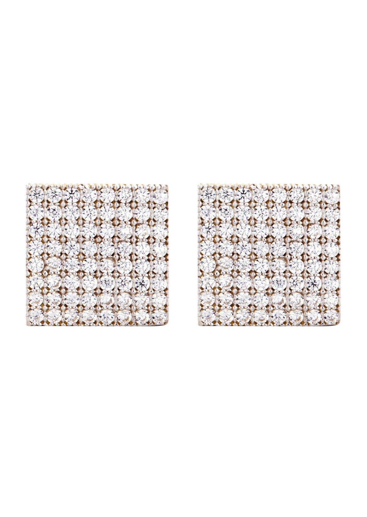 Cz 10K Yellow Gold Studs | Appx. Diameter 0.5 Inches