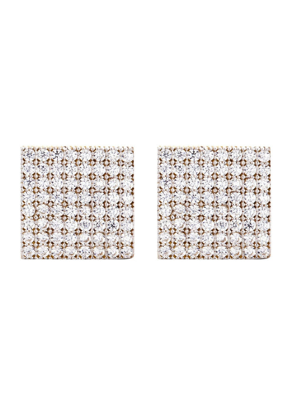 Cz 10K Yellow Gold Studs | Appx. Diameter 0.5 Inches
