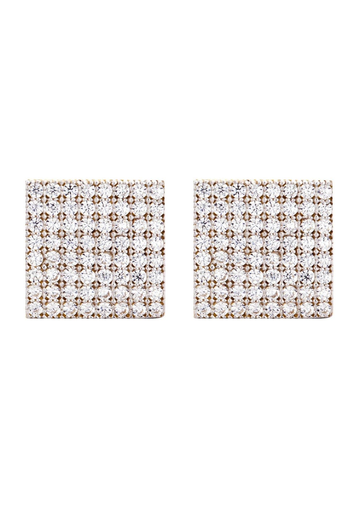 10K Square Gold Earrings For Men | Appx 1/2 Inches Wide