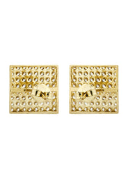 10K Square Gold Earrings For Men | Appx 1/2 Inches Wide
