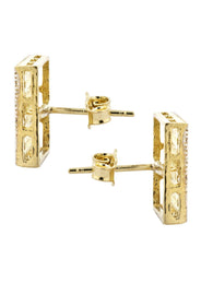 Cz 10K Yellow Gold Studs | Appx. Diameter 0.5 Inches