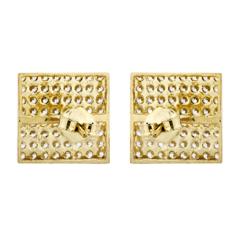 Cz 10K Yellow Gold Studs | Appx. Diameter 0.5 Inches