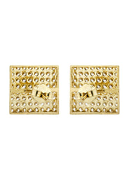 Cz 10K Yellow Gold Studs | Appx. Diameter 0.5 Inches