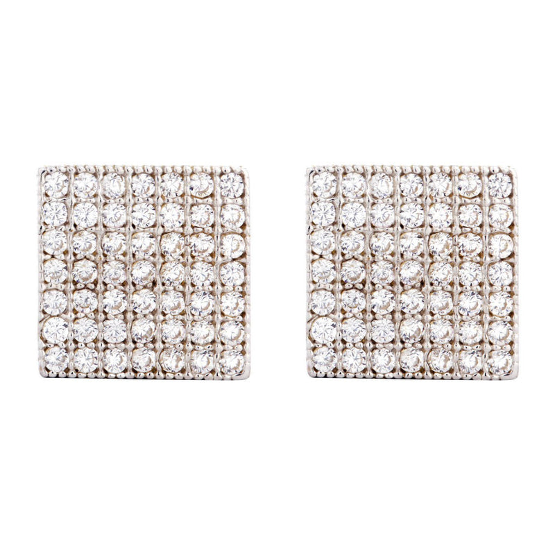 10K Square Gold Earrings For Men | Appx 3/8 Inches Wide