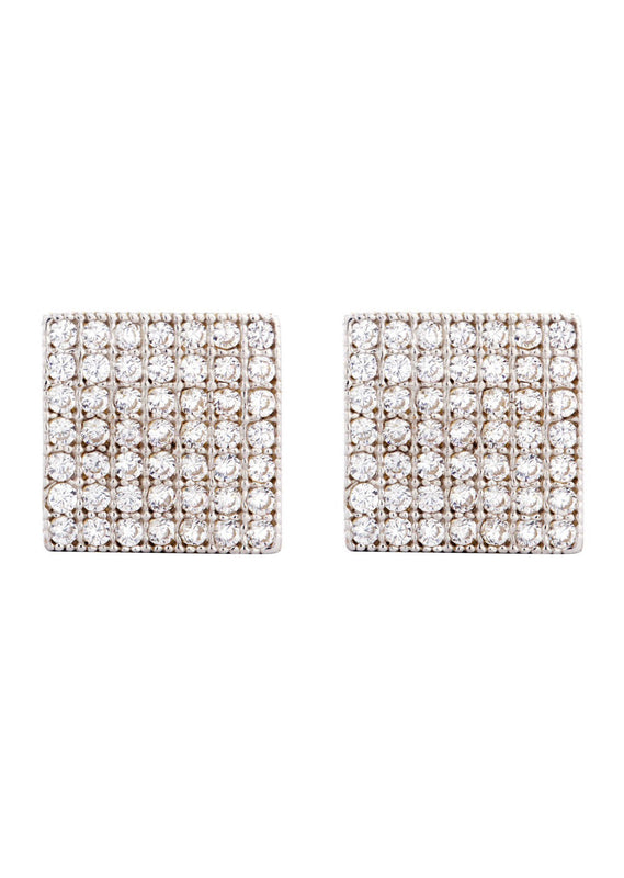 10K Square Gold Earrings For Men | Appx 3/8 Inches Wide