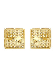 10K Square Gold Earrings For Men | Appx 3/8 Inches Wide