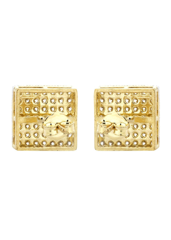 Cz 10K Yellow Gold Studs | Appx. Diameter 0.3 Inches