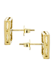 10K Square Gold Earrings For Men | Appx 3/8 Inches Wide