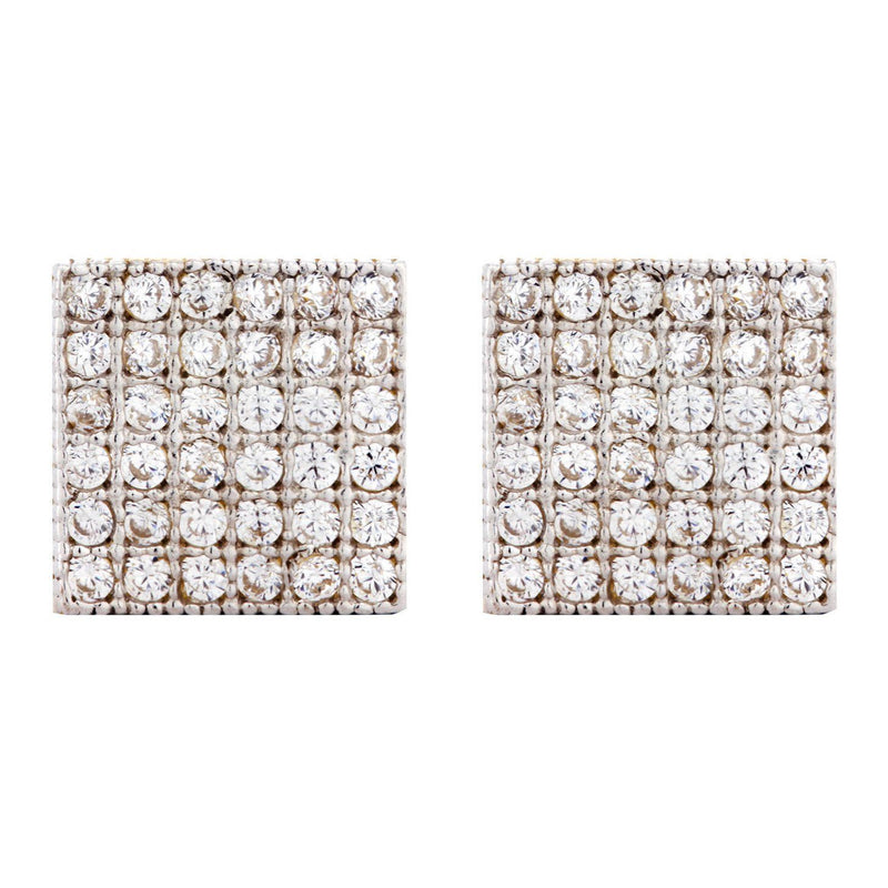 10K Square Gold Earrings For Men | Appx 3/8 Inches Wide