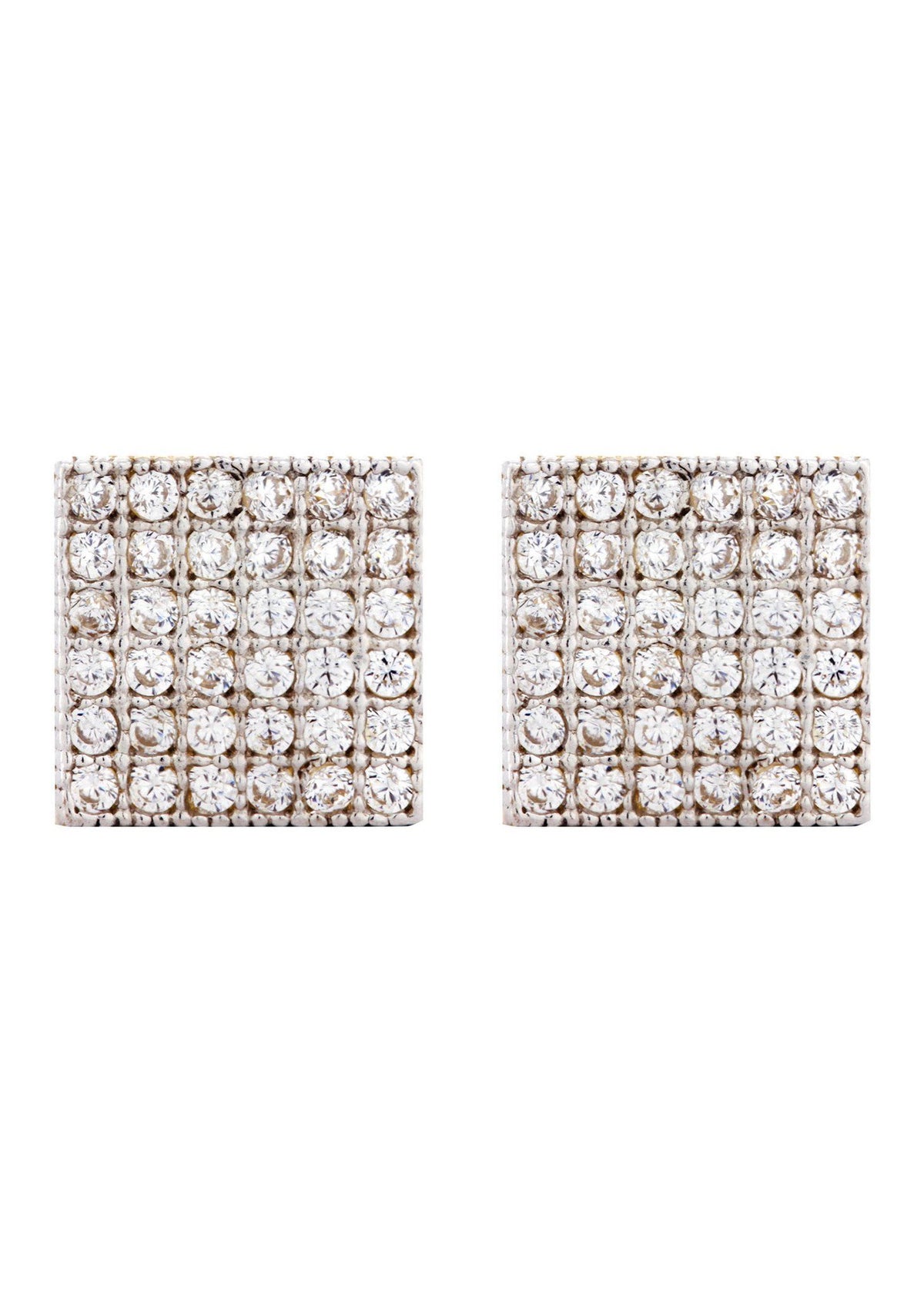 10K Square Gold Earrings For Men | Appx 3/8 Inches Wide