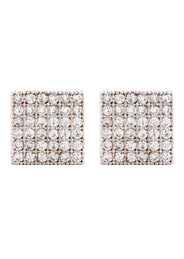 10K Square Gold Earrings For Men | Appx 3/8 Inches Wide