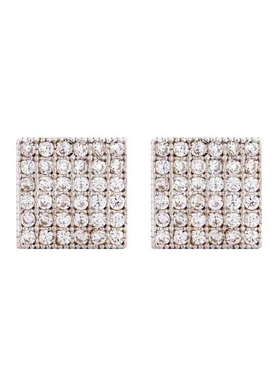 10K Square Gold Earrings For Men | Appx 3/8 Inches Wide