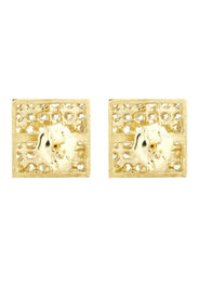 Cz 10K Yellow Gold Studs | Appx. Diameter 0.1 Inches
