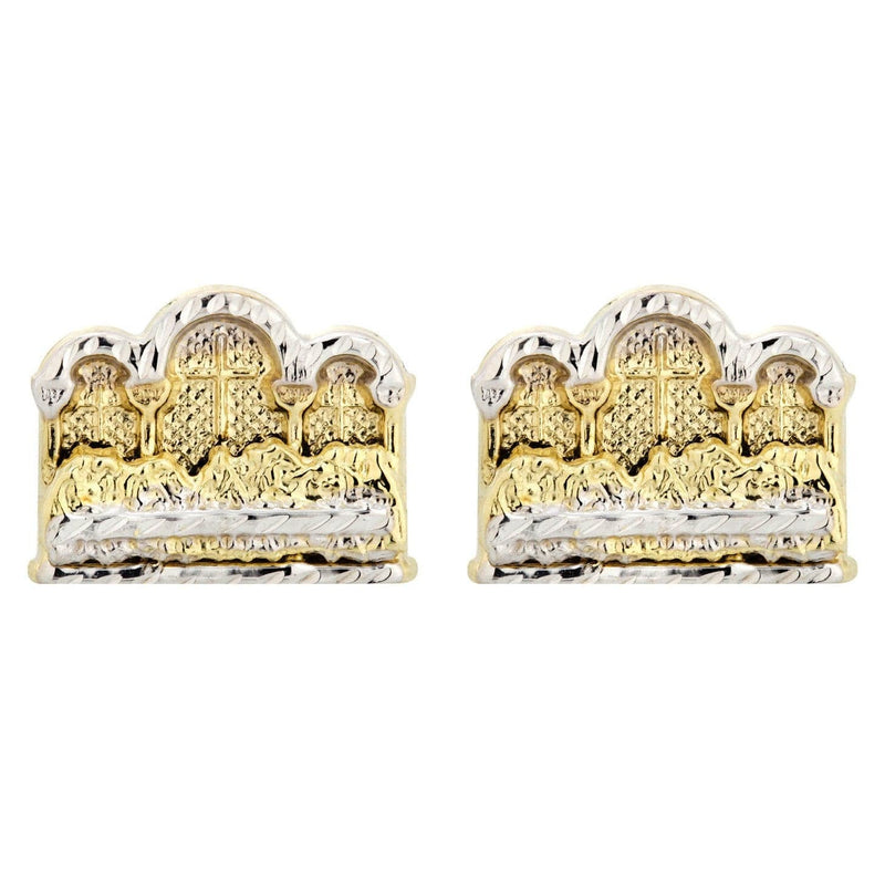 Last Supper 10K Yellow Gold Studs | Appx. Diameter 0.5 Inches