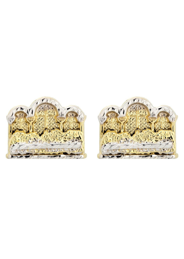 Last Supper 10K Yellow Gold Studs | Appx. Diameter 0.5 Inches
