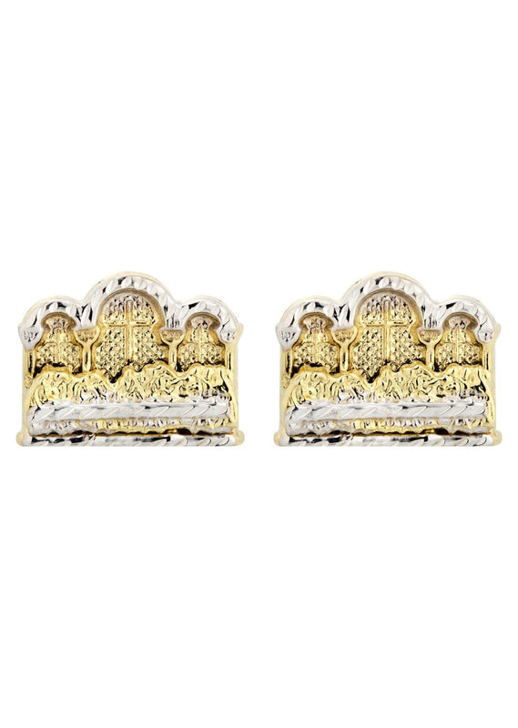 Last Supper 10K Yellow Gold Studs | Appx. Diameter 0.5 Inches