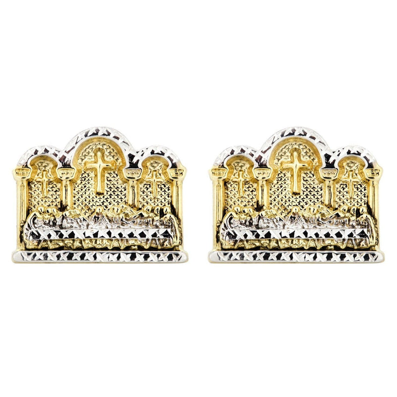 Last Supper 10K Yellow Gold Studs | Appx. Diameter 0.75 Inches
