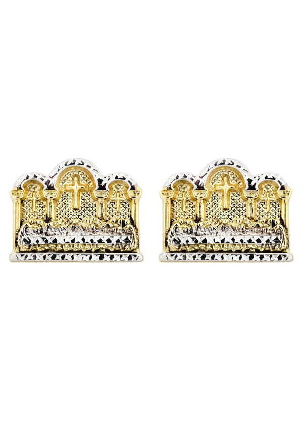 Last Supper 10K Yellow Gold Studs | Appx. Diameter 0.75 Inches