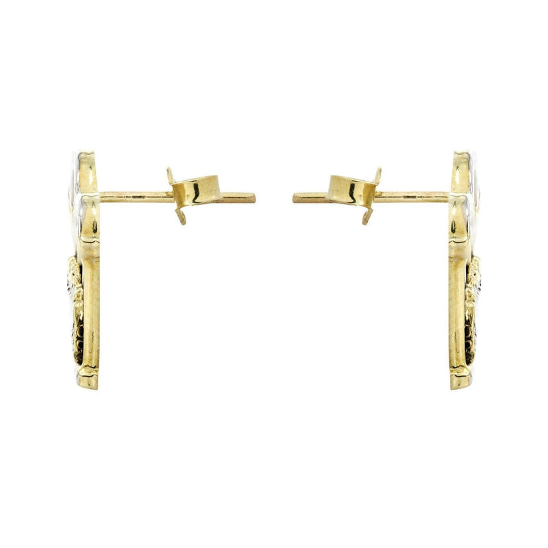 Last Supper 10K Yellow Gold Studs | Appx. Diameter 0.75 Inches