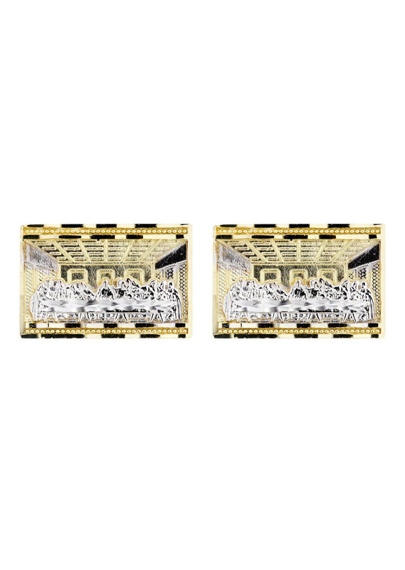 Last Supper 10K Yellow Gold Studs | Appx. Diameter 0.75 Inches