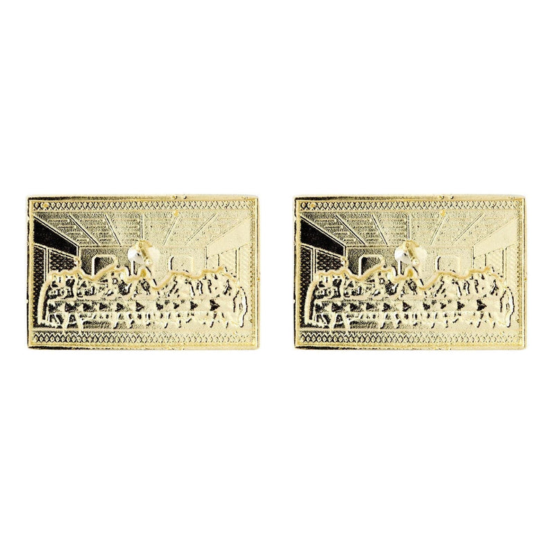 10K Last Supper Gold Earrings For Men | Appx 7/8 Inches Wide