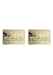 Last Supper 10K Yellow Gold Studs | Appx. Diameter 0.75 Inches