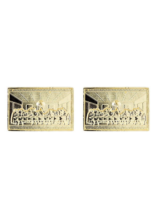 Last Supper 10K Yellow Gold Studs | Appx. Diameter 0.75 Inches
